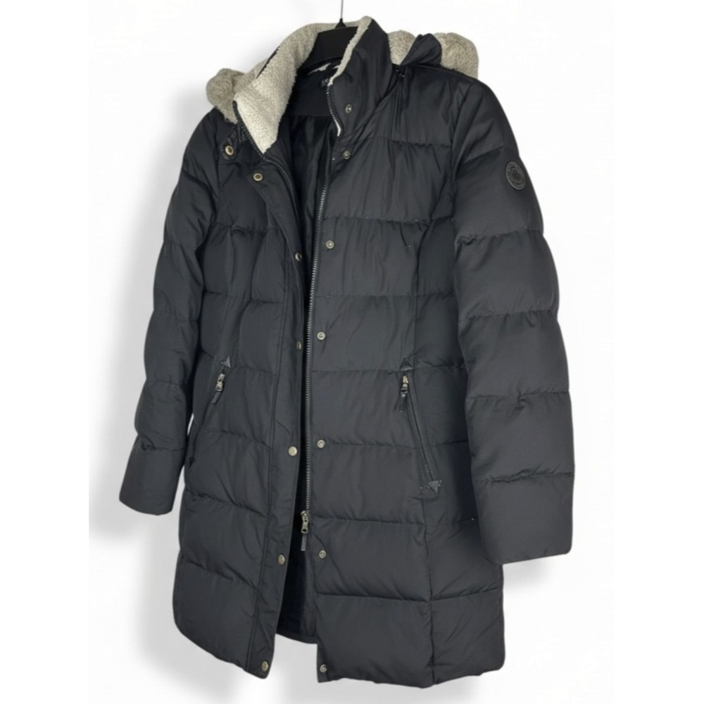Lauren Ralph Lauren Down Puffer Coat Sherpa Faux Fur Hood Black Women's Size XL - Picture 1 of 16